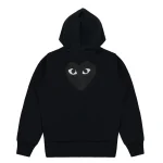 CDG Play Big Heart Zip Hoodie (Black) - Image 2