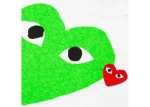 Comme Des Garcons Play Red Emblem Heart T-Shirt White/Green - Image 2