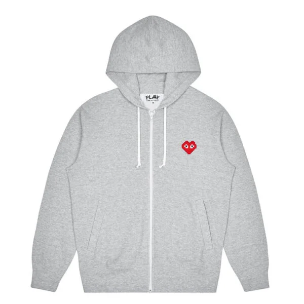 PLAY INVADERS ZIP HOODIE (GREY)