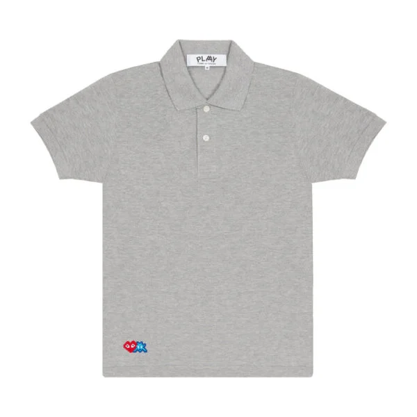 PLAY POLO RED INVADER HEART AND BLUE EMBLEM (GREY)