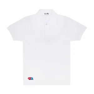 PLAY POLO RED INVADER HEART AND BLUE EMBLEM (WHITE)