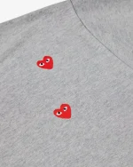 CDG Play Multi Red Heart Logo T-Shirt Grey - Image 3