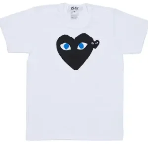 Comme Des Garcons Play Black Heart Blue Eyes T-Shirt White