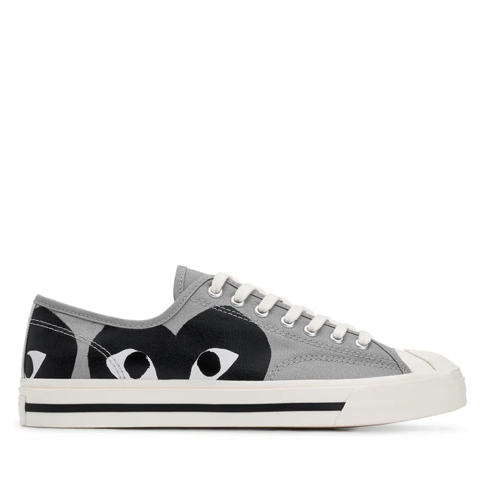 PLAY CONVERSE Low Top Black Heart Jack Purcell Sneakers Black