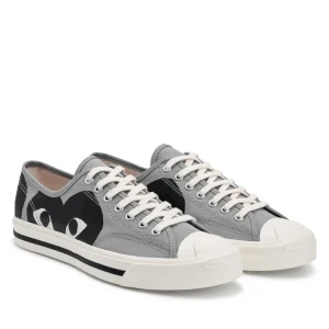 PLAY CONVERSE Low Top Black Heart Jack Purcell Sneakers Black