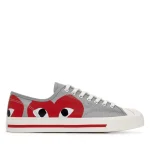 PLAY CONVERSE Low Top Red Heart Jack Purcell Sneakers Red
