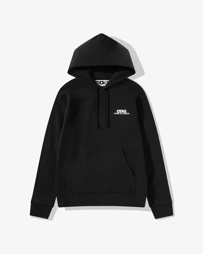 CDG Logo Hoodie Black Front
