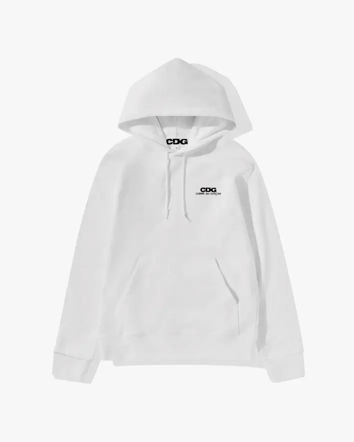 CDG Logo Hoodie White