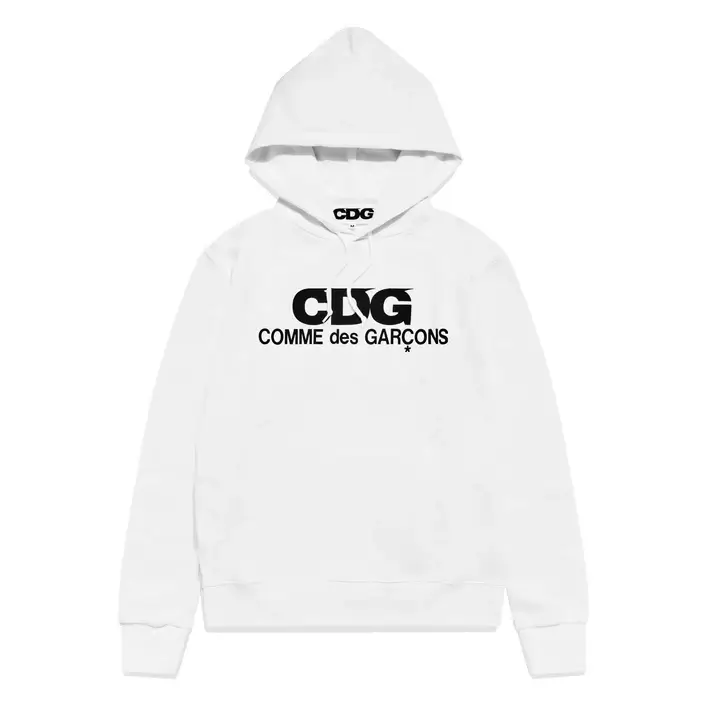 CDG Logo World Hoodie White