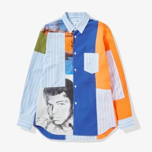 CDG SHIRT Andy Warhol Men's Cotton Stripe Shirt Print L-2
