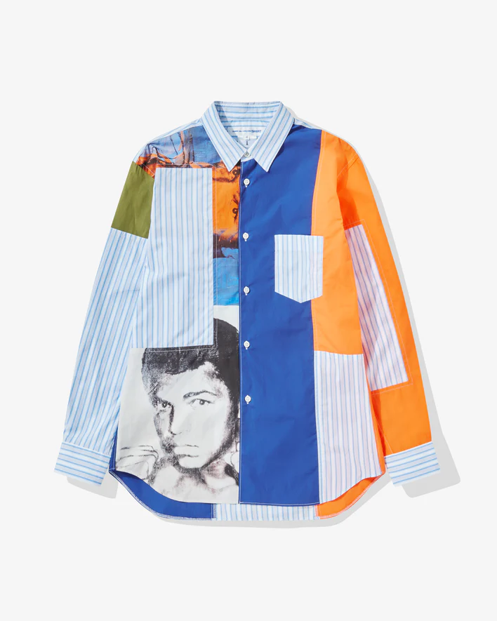 CDG SHIRT Andy Warhol Men's Cotton Stripe Shirt Print L-2