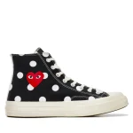 PLAY CONVERSE Polka Dot Red Heart Chuck Taylor All Star ’70 High Sneakers