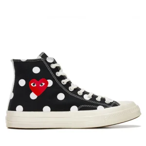 PLAY CONVERSE Polka Dot Red Heart Chuck Taylor All Star ’70 High Sneakers