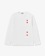 Play Multi Red Heart Longsleeve T-Shirt White