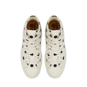 PLAY CONVERSE Polka Dot Red Heart Chuck Taylor All Star ’70 High Sneakers