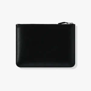 Silver Eyelet Zip Pouch Black SA5100SE