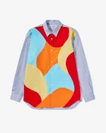Men's Curved Patchwork Shirt Mix