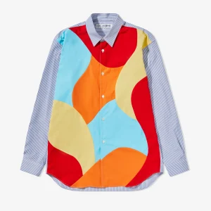 Men's Curved Patchwork Shirt Mix