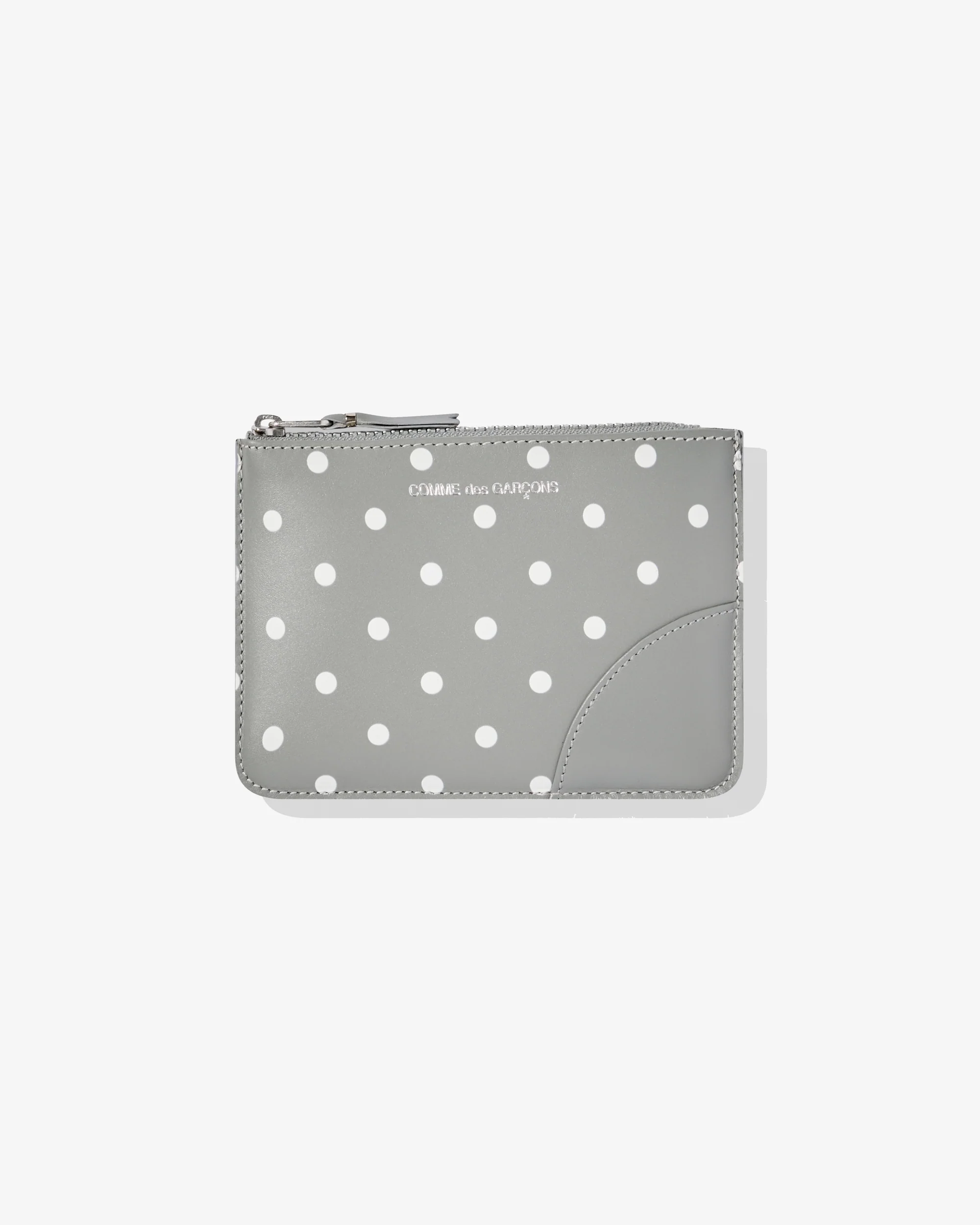 Polka Dot Printed Zip Pouch Grey SA8100PD