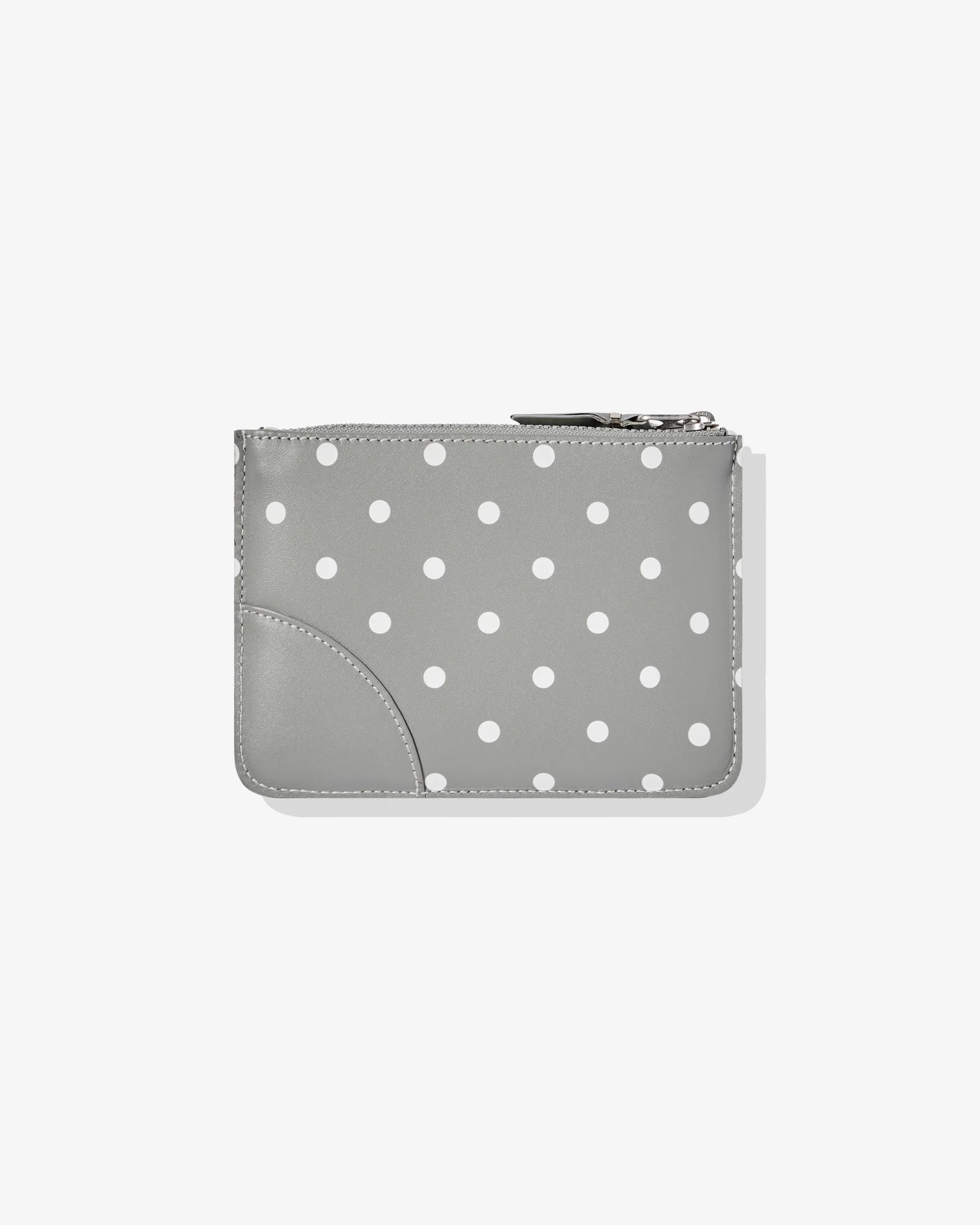 Polka Dot Printed Zip Pouch Grey SA8100PD
