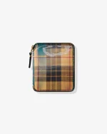Lenticular Tartan Full Zip Around Wallet Yellow/Green