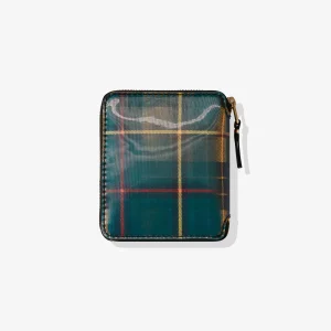 Lenticular Tartan Full Zip Around Wallet Yellow/Green