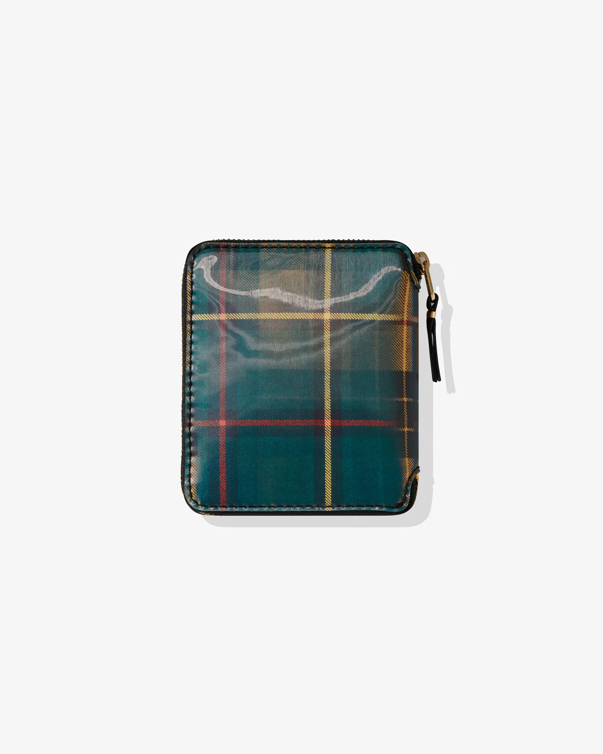 Lenticular Tartan Full Zip Around Wallet Yellow/Green