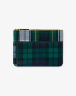 Tartan Patchwork Zip Pouch Green SA5100TP