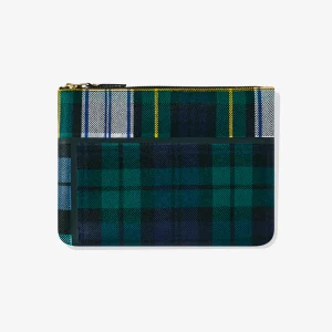 Tartan Patchwork Zip Pouch Green SA5100TP