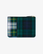 Tartan Patchwork Zip Pouch Green SA5100TP