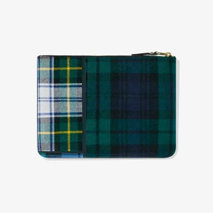 Tartan Patchwork Zip Pouch Green SA5100TP