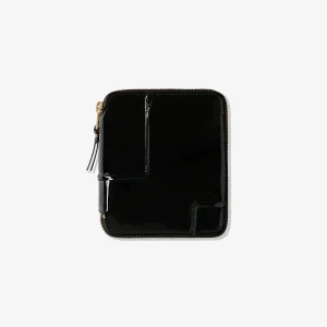 Reversed Hem Full Zip Around Wallet Black SA2100RH