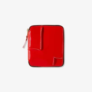 Reversed Hem Full Zip Around Wallet Red SA2100RH