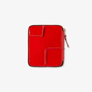 Reversed Hem Full Zip Around Wallet Red SA2100RH