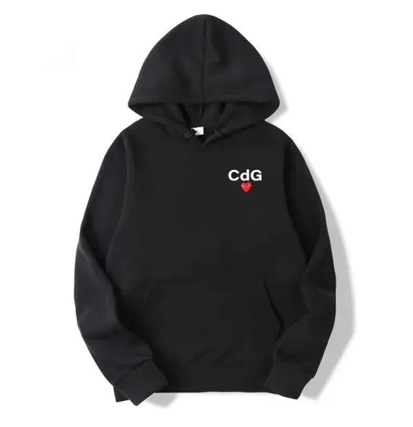 Black-CDG-Hoodie Front Side