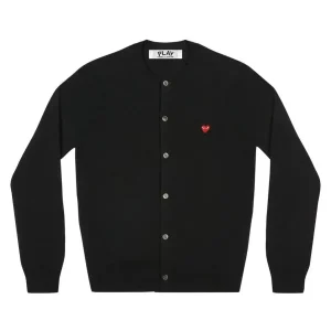 CDG Play Classic Heart Logo Cardigan (Black)
