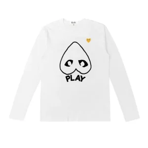 CDG Play Heart Logo Long Sleeve (white)