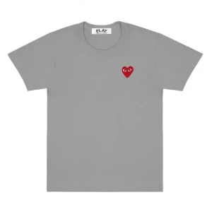 Comme des Garçons Play Heart Logo Tee in Grey