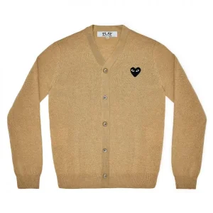 CDG Play Men Cardigan Black Emblem (Beige)