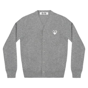 CDG Play Men Cardigan White Heart