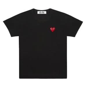 CDG Play T-shirt Red Emblem (Black)