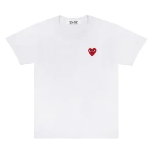 CDG Play T-shirt Red Emblem (white)