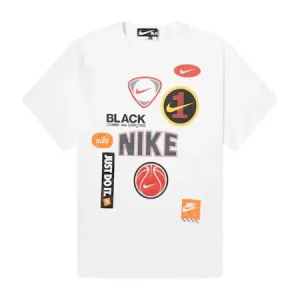 Nike x Comme des Garcons Black Oversized Multi Logo Print T-shirt