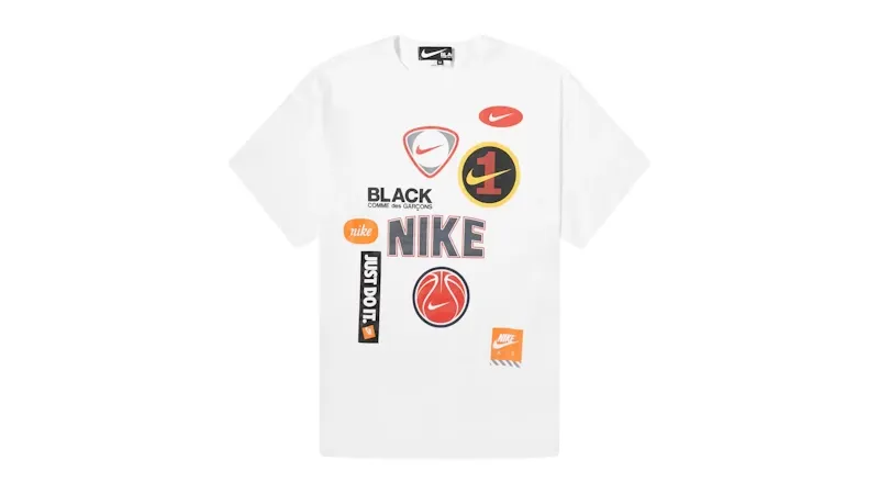 Nike x Comme des Garcons Black Oversized Multi Logo Print T-shirt