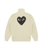 CDG Play Sweatshirt with Big Heart Ivory Back Side