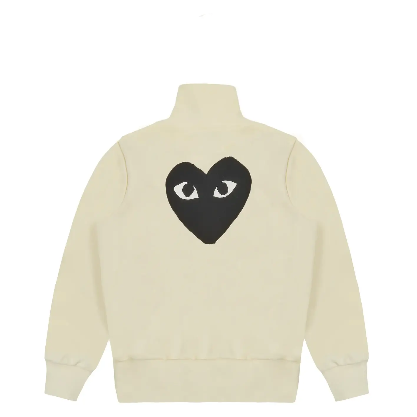 CDG Play Sweatshirt with Big Heart Ivory Back Side
