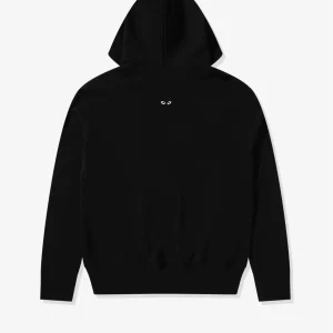 CDG Play Unisex Reverse Black Heart Zip Hooded Sweatshirt Black