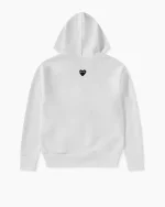 CDG Play Unisex Reverse Black Heart Zip Hooded Sweatshirt White