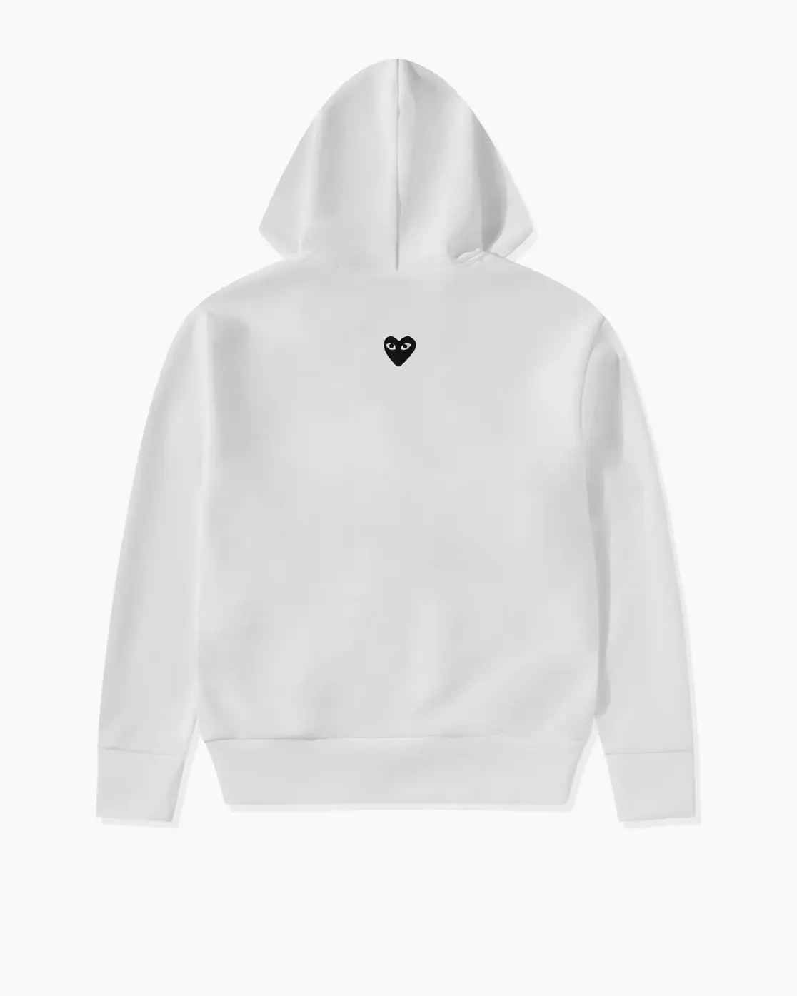 CDG Play Unisex Reverse Black Heart Zip Hooded Sweatshirt White