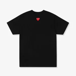 CDG Play Unisex Reverse Red Heart T-Shirt Black